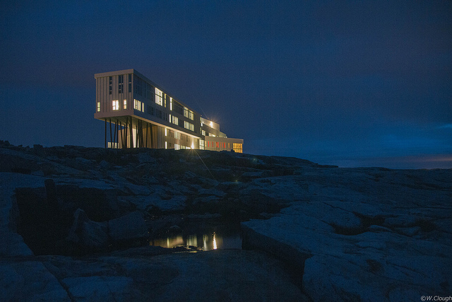 Fogo Island Inn at night