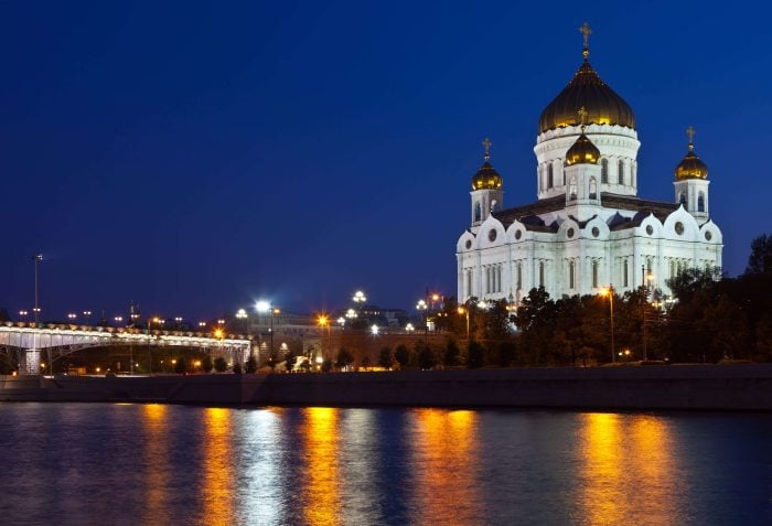 Christ the savior cathedral at Moscow, where the central Russian dialect can be heard.