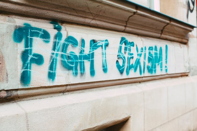 A 'Fight Sexism' graffiti